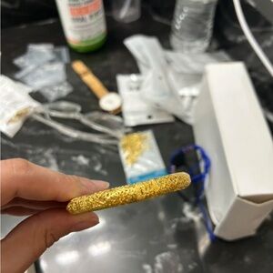 Gold Textured Bangle Bracelet